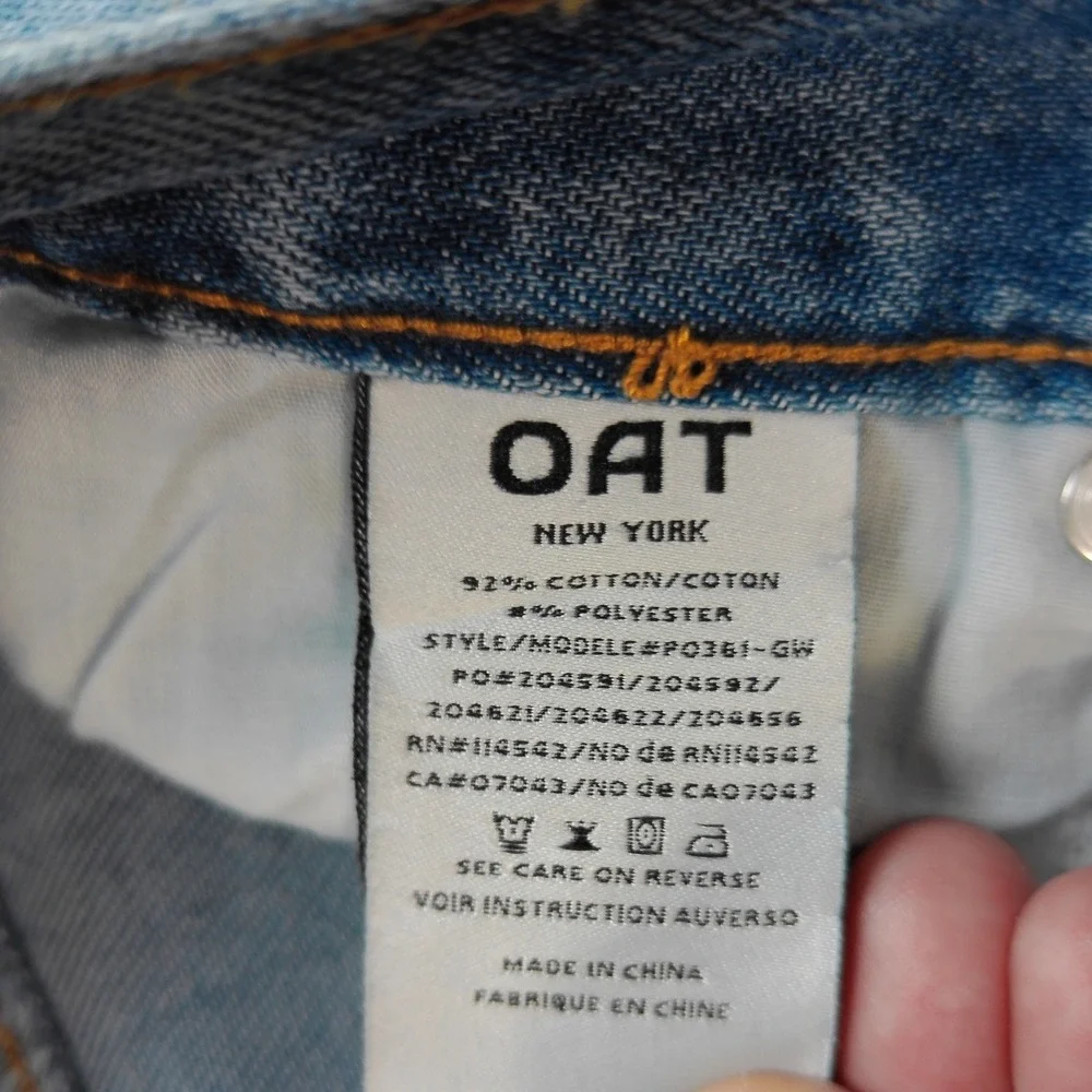 OAT New York Cloud Luxe Mid Rise Loose Straight Jeans Blue Light Wash 4/27 NEW